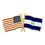 Blank Usa & Honduras Flag Lapel Pin, 1 1/8" W X 1/2" H, Price/piece