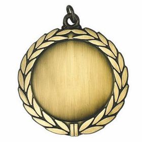 Custom Die Cast Zinc Medal Frame w/ Wreath (Holds 2" Insert)