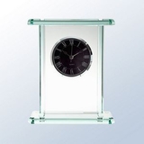 Custom Jade Glass Palace Clock, 8 7/16