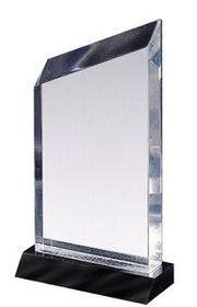 Blank Clear Acrylic Wedge Award on Black Base (3"x5 1/2")
