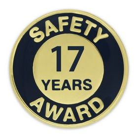 Blank Safety Award Pin - 17 Year, 3/4" W x 3/4" H