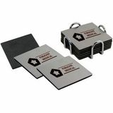 Custom Stainless Steel 6 Piece Coaster Set with Chrome Plated Holder