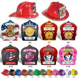 Custom Plastic Fire Hats w/ Stock Paper Shields