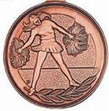 Custom 500 Series Stock Medal (Female Cheerleading) Gold, Silver, Bronze