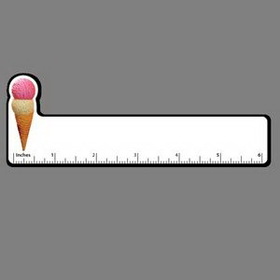Custom 6" Ruler W/ Full Color 2 Scoop Ice Cream Cone