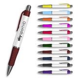 Custom Sargent White Retractable Pen with Colored Trim