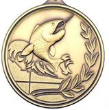 Custom 500 Series Stock Medal (Fishing) Gold, Silver, Bronze