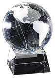 Blank Optical Crystal Globe Award Floating in Square Base (4