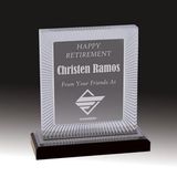 Custom Silver Carved Rectangle Impress Acrylic Award (6 3/4