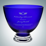 Custom Cobalt Blue Footed Glass Bowl (M), 8 1/2