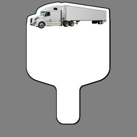 Custom Hand Held Fan W/ Full Color Semi-Truck (White), 7 1/2" W x 11" H