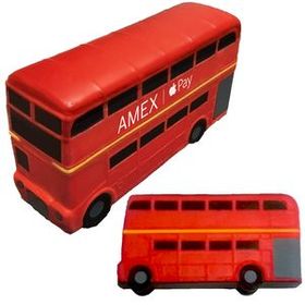 Custom Red Double Decker Bus Stress Reliever - Gray Detail