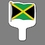 Custom Hand Held Fan W/ Full Color Flag Of Jamaica, 7 1/2" W x 11" H, Price/piece