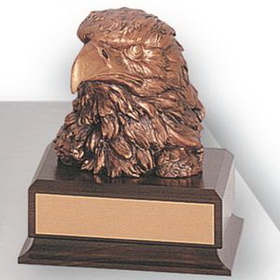 Custom Electroplated Bronze Eagle Head Trophy (6 1/2")