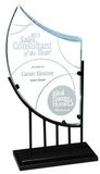 Custom Great Curves Art Glass Award on Black Metal Stand - 13