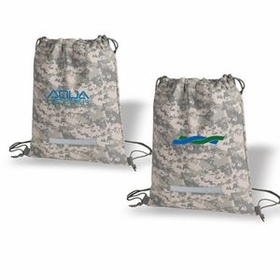 Custom Sports Pack, Digital Camo Drawstring Backpack, 12.5" L x 16.5" W