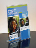 Custom Clear Acrylic Sign Holder W/Brochure Pocket (8 1/2w x 14h)