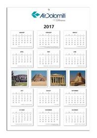 Year-At-A-Glance Wall Calendar w/ Stock Images - 1 Side (11 1/2"x17 1/8")