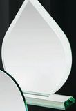 Custom Jade Glass Tear Drop Award w/ Beveled Edge (7.25