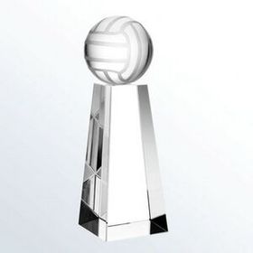 Custom Small Crystal Championship Volleyball Trophy (2 3/8"x6")