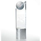 Custom Jade Glass Golf Pinnacle on Aluminum Base Award (3