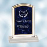 Custom Royal Blue Marbleized Acrylic Award (Small), 6 5/8