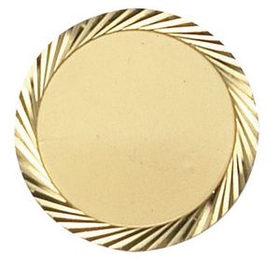 Custom 1" Die Struck Round Gold Plated Pin w/Diamond Etched Border
