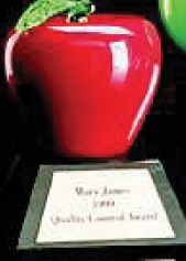 Custom Hand Blown Glass Apple Award (4")