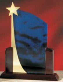 Custom Blue Shooting Star Acrylic Award (12")