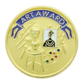 Blank Round Art Award Pins, 7/8" Diameter