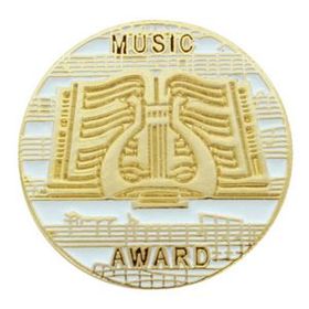 Blank Round Music Award Pins, 7/8" Diameter