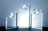 Custom 114-C583  - World Globe Peak Award-Optic Crystal