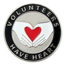 Blank Volunteers Have Heart Pin, 1" W
