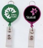 Custom Retractable Round Standard Badge Holder Reel w/ Strap (Label Decoration)