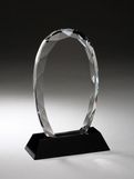 Custom Elegantly Faceted Clear Crystal Oval Award - 7 1/4