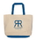 Custom Lined Jumbo Tote Bag with Contrasting Handles/Gusset, 20" W x 15" H x 5.5" D, Price/piece