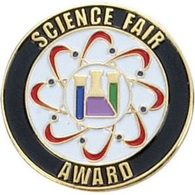Blank Scholastic Award Pin (Science Fair Award), 1" Diameter