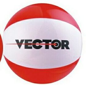 Custom 16" Inflatable Alternating Red & White Beach Ball