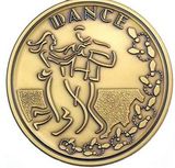 Custom 500 Series Stock Medal (Dance) Gold, Silver or Bronze