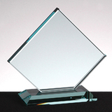 Custom 121-CS05Z  - Clipped Square Award with Base-Jade Glass