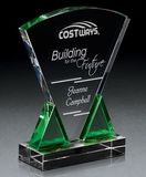 Custom Emerald Triad Crystal Award, 6