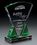 Custom Emerald Triad Crystal Award, 6" W X 9" H X 2 1/2" D, Price/piece