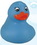 Blank Rubber Spring Time Blue Duck Toy, 2 3/4" L x 2 1/4" W x 2 3/4" H