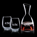 Custom Rathburn Carafe with 2 Stanford Wine Glasses