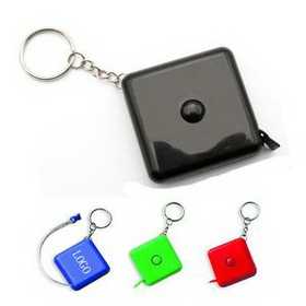 Custom Retractable Tape Measure Keychain, 1 3/4" L x 1 3/4" W