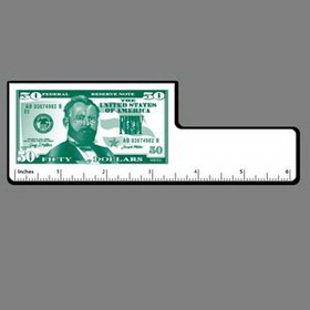 6" Ruler W/ Full Color 50 Dollar Bill (Face Up)
