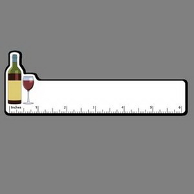 6" Ruler W/ Full Color Wine Bottle & Wine Glass