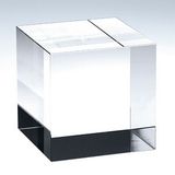 Custom Large - Straight Crystal Cube Award/Paperweight, 3 1/8