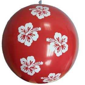 Custom 16"Deflated Inflatable Red Hawaiian Beach Ball