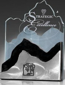 Custom Silver Mountain Marble Award (7"x9"x1 3/4")